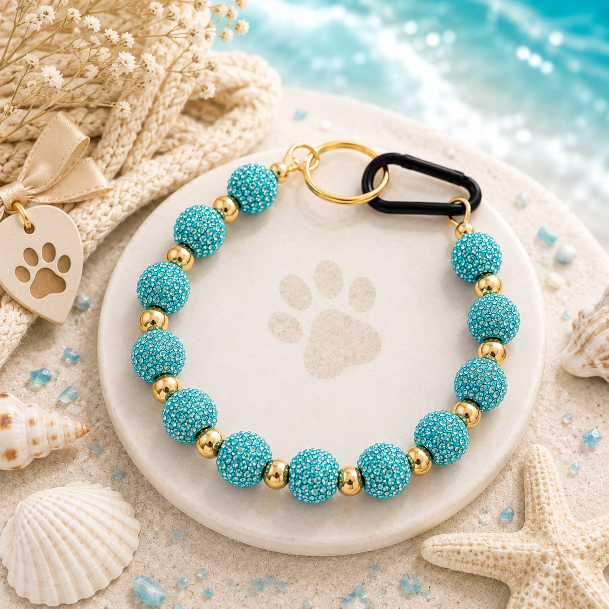 Collana per Cani "Sparkling Pearl" – Perle e Brillantini 8mm